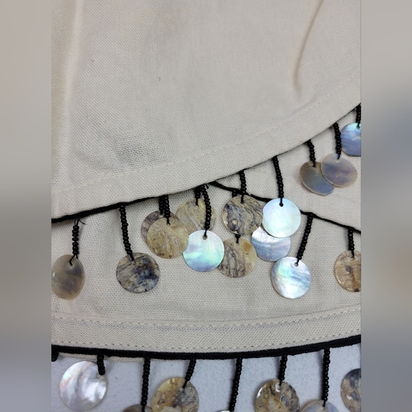Zara Linen Capiz Shell mini boho beachy Women's Skirt Size S - Picture 15 of 16